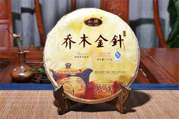 Qiao Mu Jin Zhen * Yunnan Puerh Golden Bud Pu-erh Tea Cake Ripe Puer Shu 357g