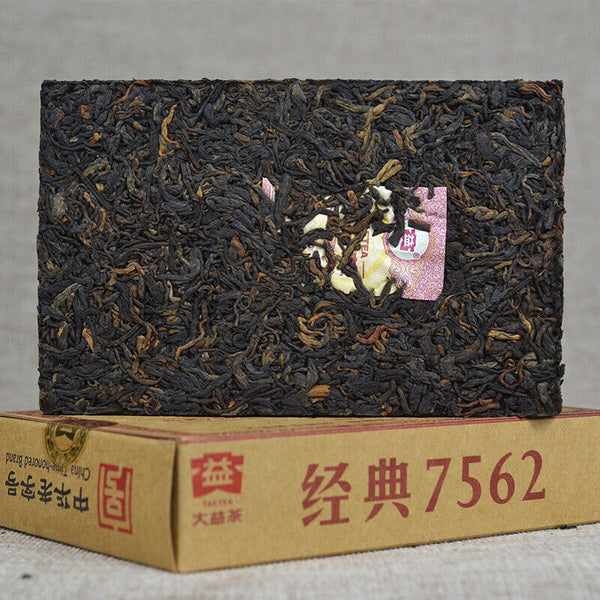 TAETEA Menghai Dayi 7562 Pu-erh Tea Brick 250g Ripe Puer Pu'er 1601 Batch