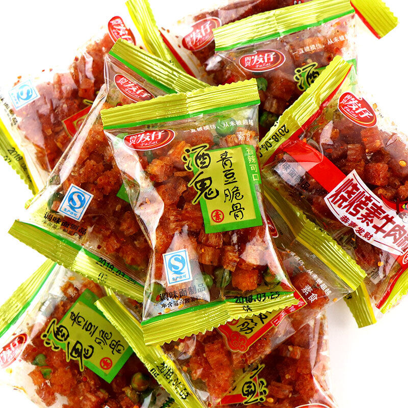 250g Drunken Ghost Green Bean Vegetarian Beef Plate Tendon Spicy Strips Snacks