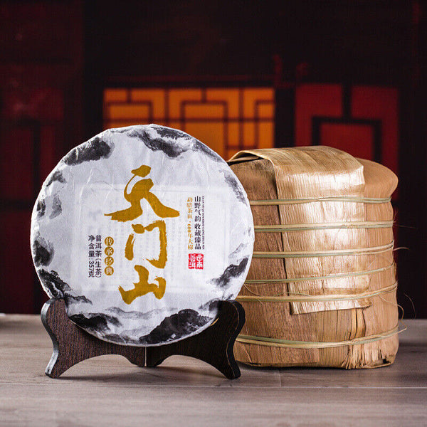 Yiwu Raw Puerh Tea Cake Tianmen Mountain Aobor Pu-erh Shengcha Pu'er Tea 357g