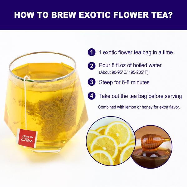 FullChea - Egyptian Lotus Flower Tea Bags, 20 Teabags, 1g/bag - Herbal Tea