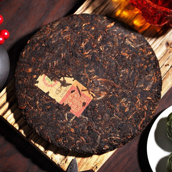ChinaTea Red Rhyme Spring Bud  Yunnan Menghai Pu'er Tea Ripe Cooked Tea 357g