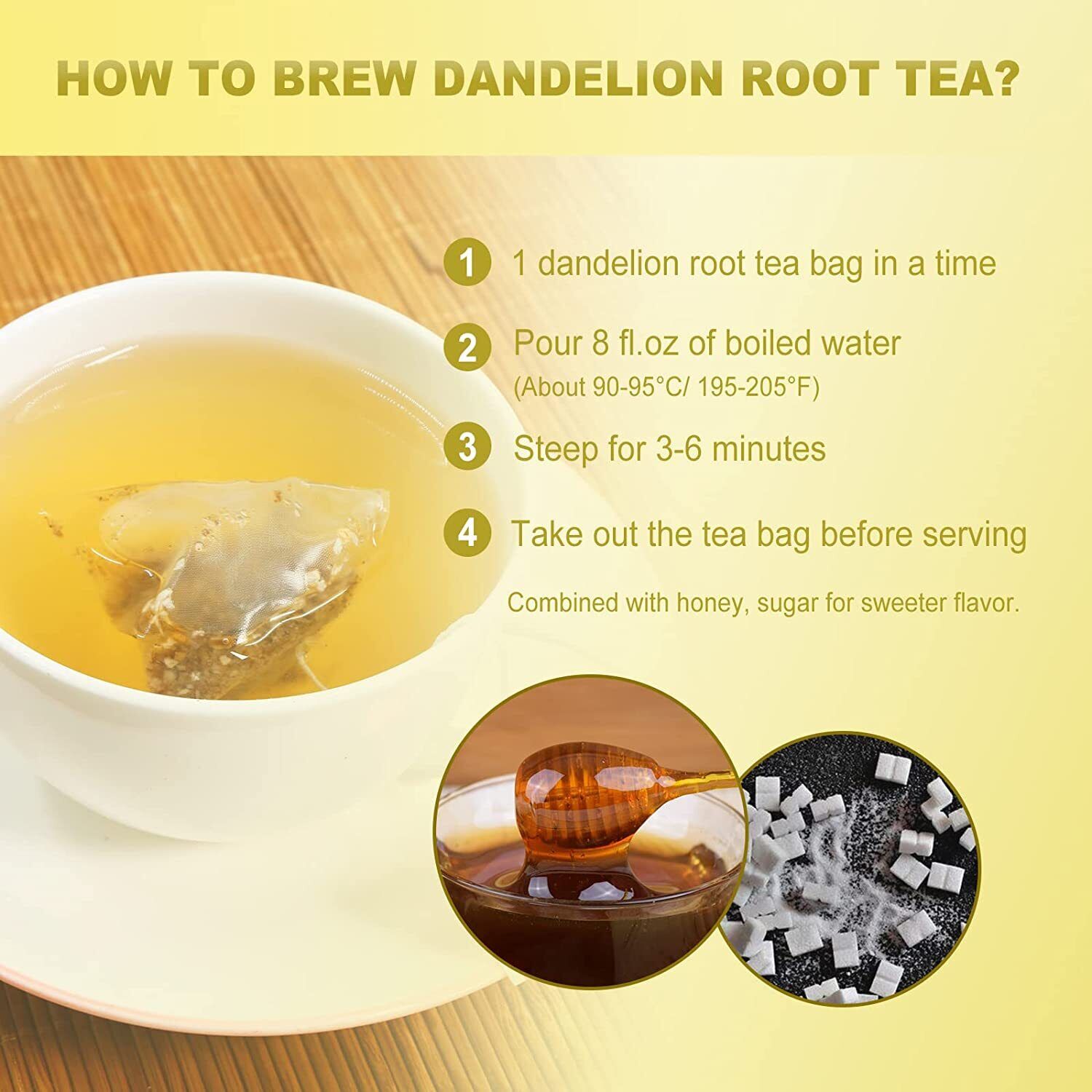 FullChea - Dandelion Root Tea Bags, 100 Teabags, 2.5g/bag
