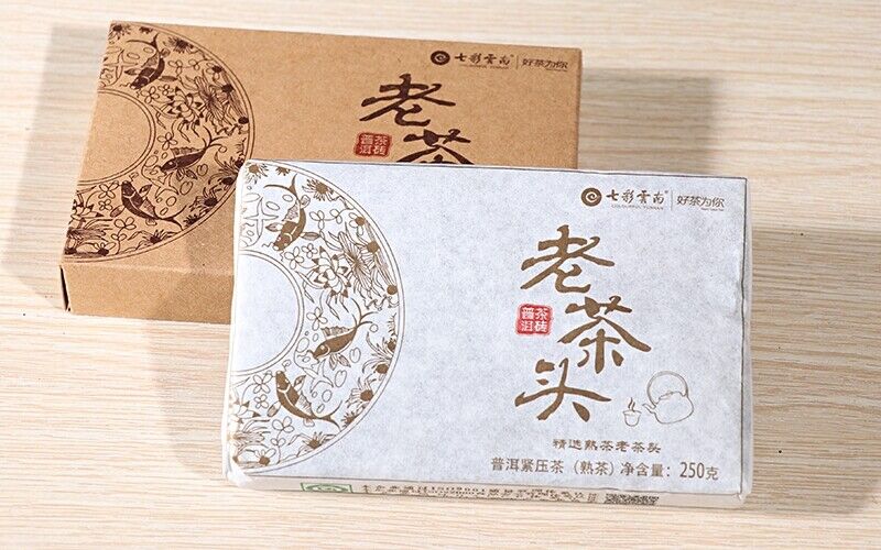 Colourful Yunnan Menghai Lao Cha Tou Nugget Shu Ripe Pu Erh Puer Brick 250g