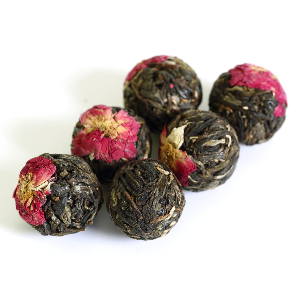 HELLOYOUNG yr Red Rose Flower Yunnan Bulang Pu'er Puerh Tea Raw Ball Tuo