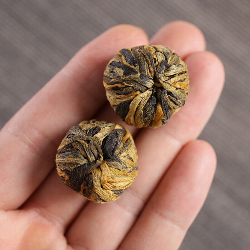 TeaOrganic Dian Hong Blooming Tea Ball Dragon Pearl Handmade Yunnan Black Tea 250g