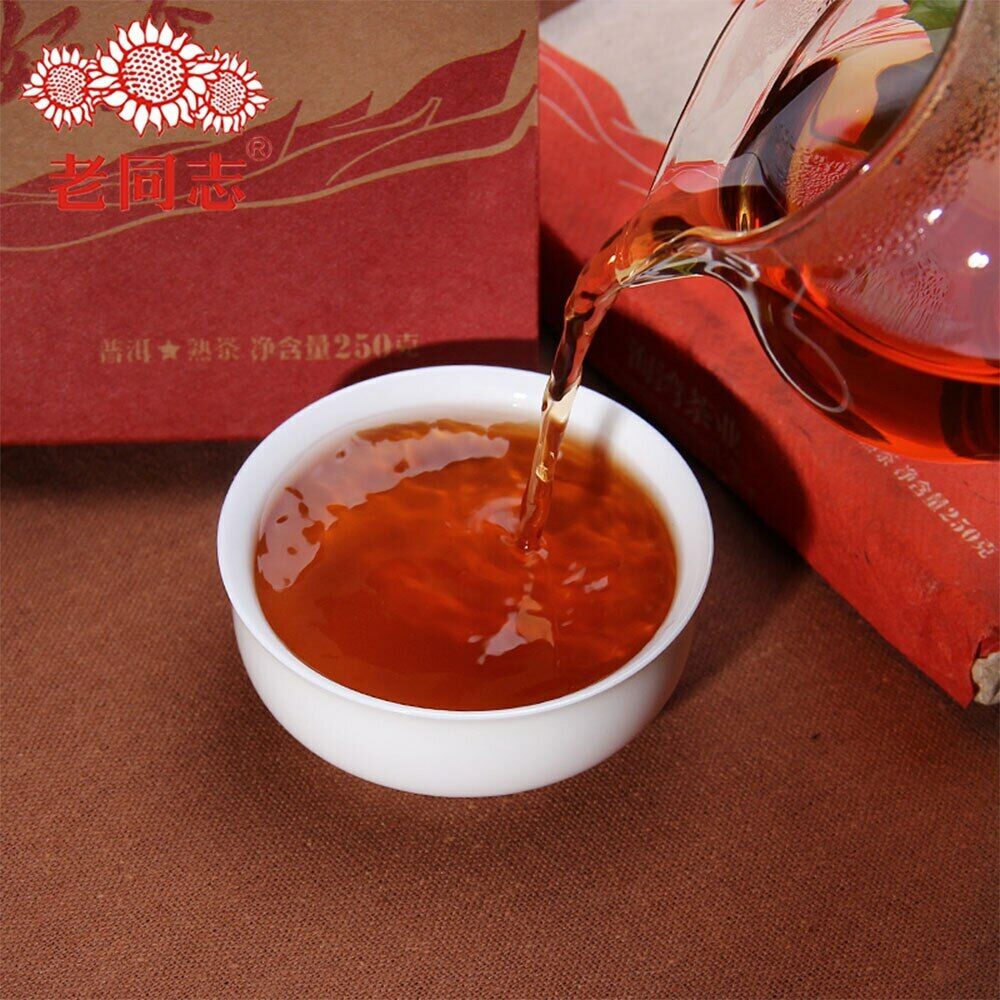 Good Tea for Everyone Pu-erh Pu'er Brick Ripe 250g Top Haiwan Old Comrade Made
