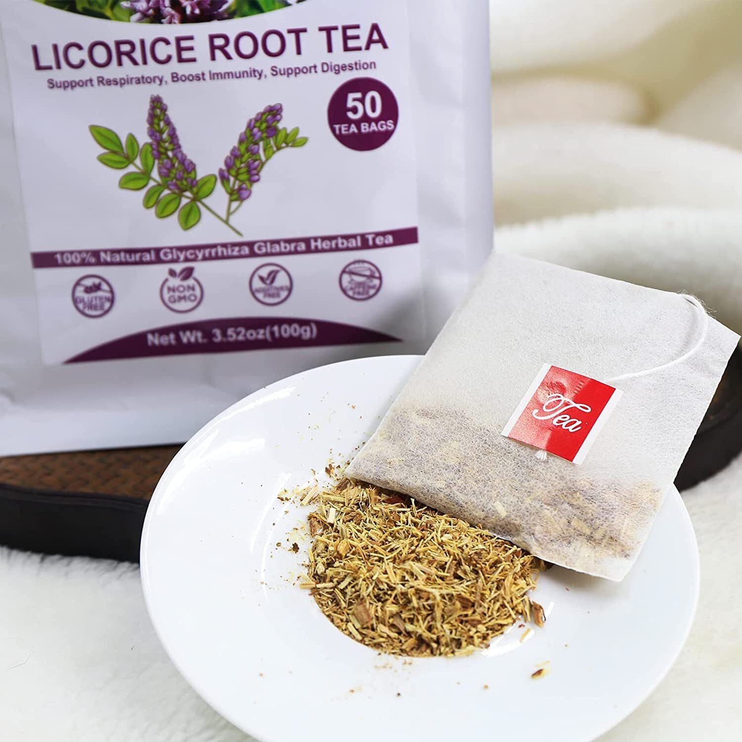 TEARELAE Licorice Root Tea 2g x 50 Count Pure Natural Herbal Tea Bag