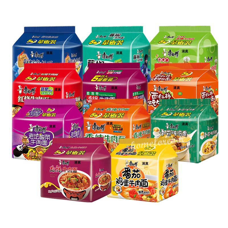 5 Bags Kangshifu Instant Noodles Multi Flavor Muslim Food QINGZHEN 康师傅清真方便面 多种口味 Main image