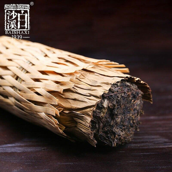 362.5g Baishaxi Shi Liang Cha Hua Juan Hei Cha Dark Tea Black In Bamboo Basket