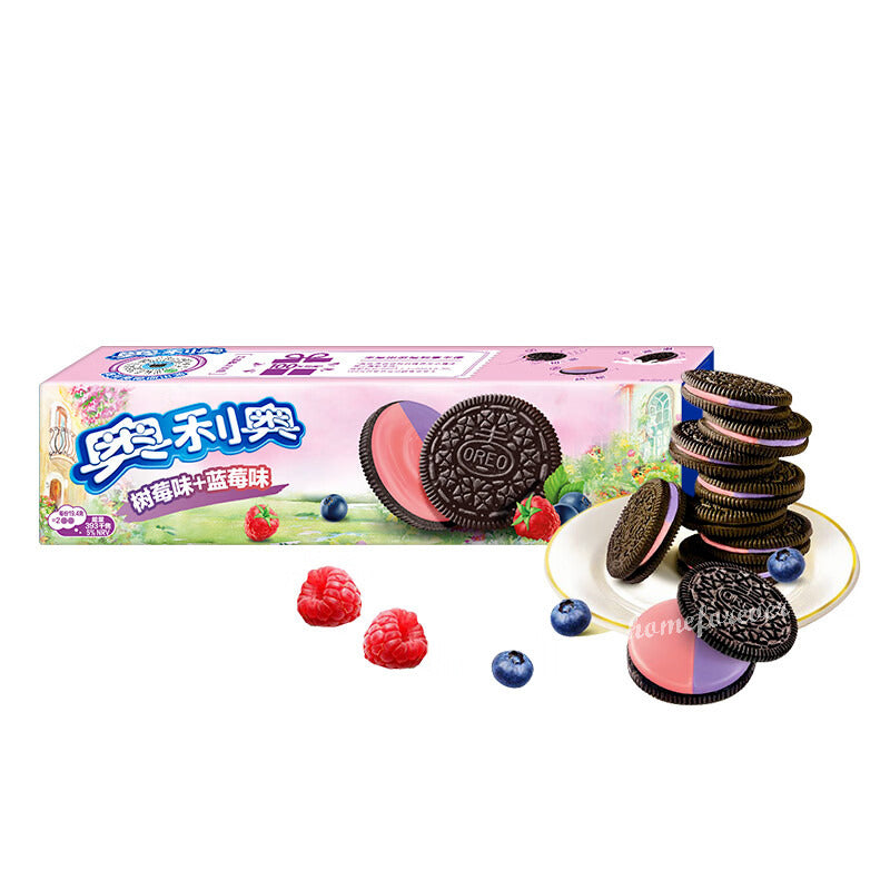 Oreo Blueberry & Raspberry Sandwich Biscuit Cookies Snack Food 奥利奥蓝莓树莓夹心饼干 Main image