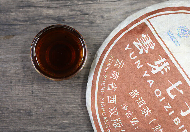 Yunnan Pu-erh Premium YUN YA QI ZI BING CHA Puer Ripe Shu Cake Tea 400g