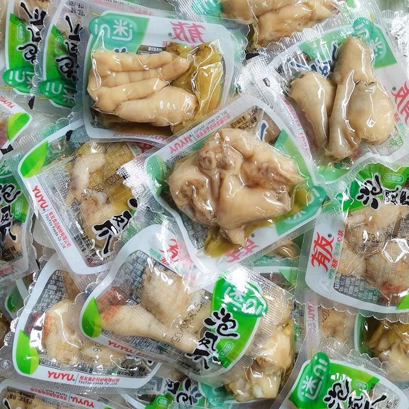 Youyou Chicken Feet Spicy Shanjiao Flavor Chinese Food Snacks 500g 有友泡椒凤爪迷你小包装