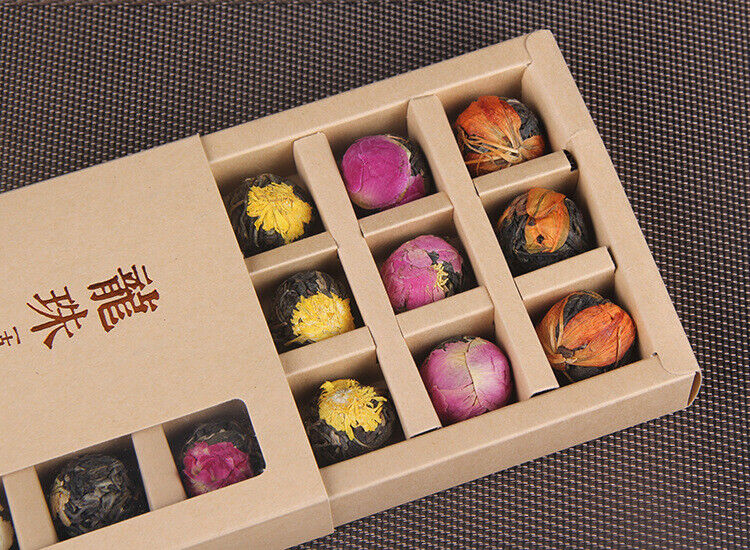 Yunnan Raw Pu'er Scented Tea 120g (18pcs) Handmade Dragon Ball Flowers Gift Box