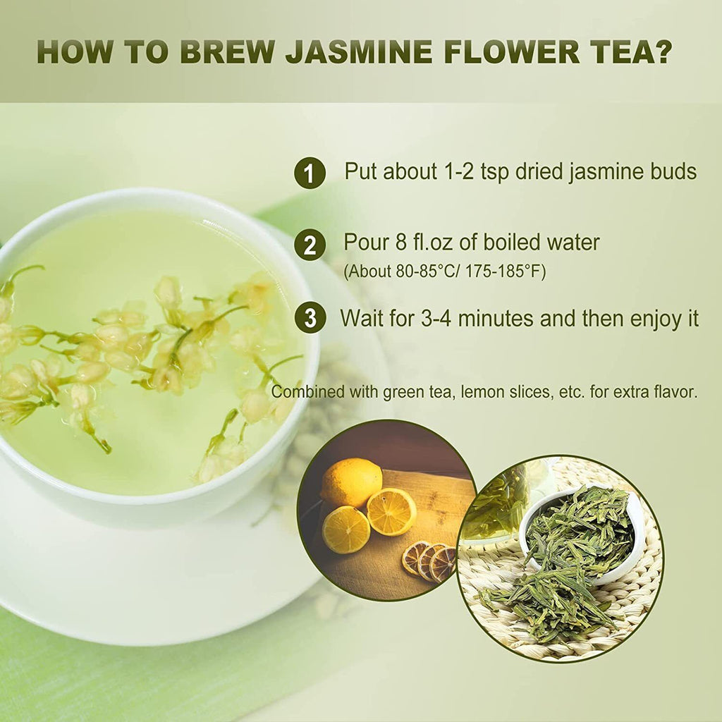 Premium Edible Flowers Whole Buds, Organic  Dried Jasmine Flowers