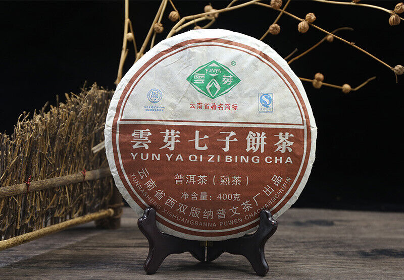 Yunnan Pu-erh Premium YUN YA QI ZI BING CHA Puer Ripe Shu Cake Tea 400g