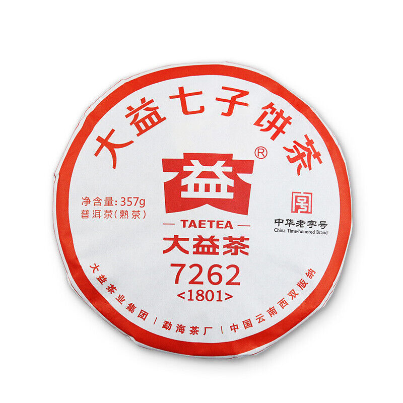 TeaChina TAETEA Dayi Ripe Puerh 7262 Classic Pu'er Tea Organic Black Tea 357g