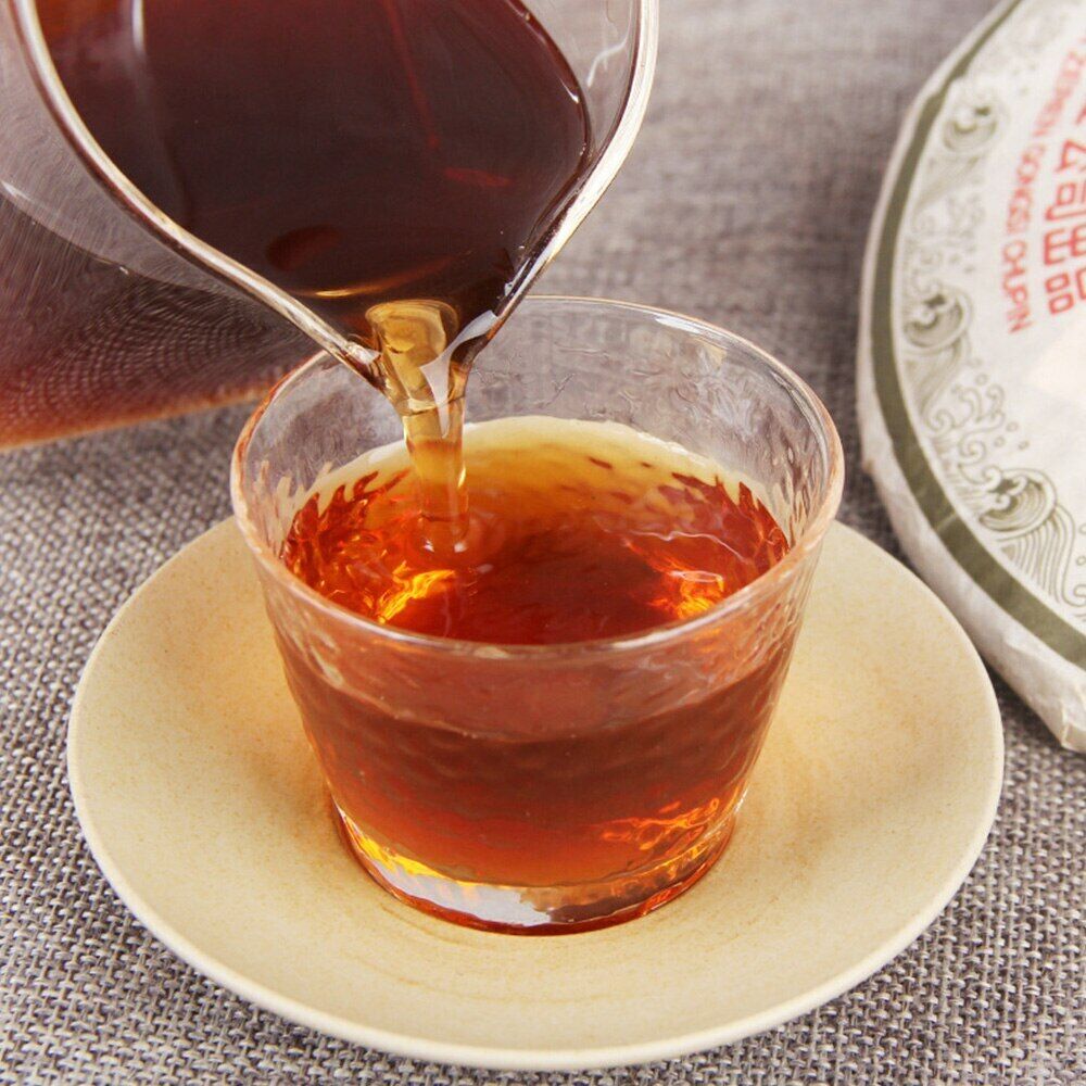 Shu Pu-erh Tea Palace and The Charm of Time Qi Zi Bing Ripe Puer Tea 357g