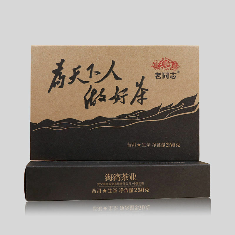 Haiwan Old Comrade Made Good Tea for Everyone Raw Pu-erh Brick Puer 250g