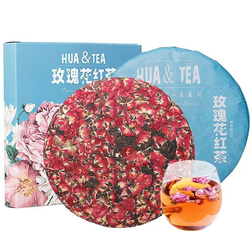 357g Rose Black Tea Yunnan Rose Tea Cake Chinese Flower Tea Women Slimming Tea Main image