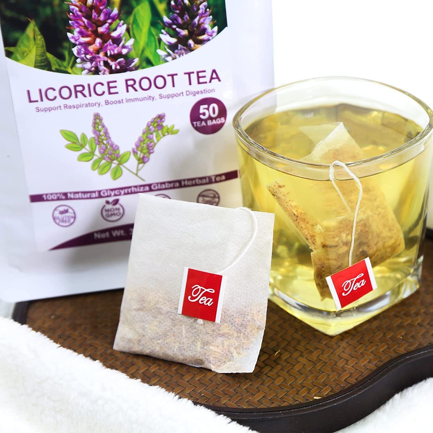 TEARELAE Licorice Root Tea 2g x 50 Count Pure Natural Herbal Tea Bag