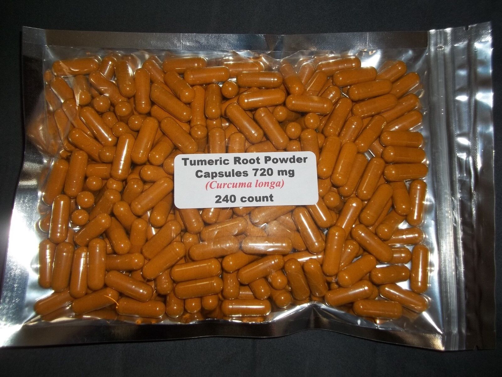 Tumeric (Turmeric) Root Powder Capsules (Curcuma longa) 720 mg 240 count Secondary image
