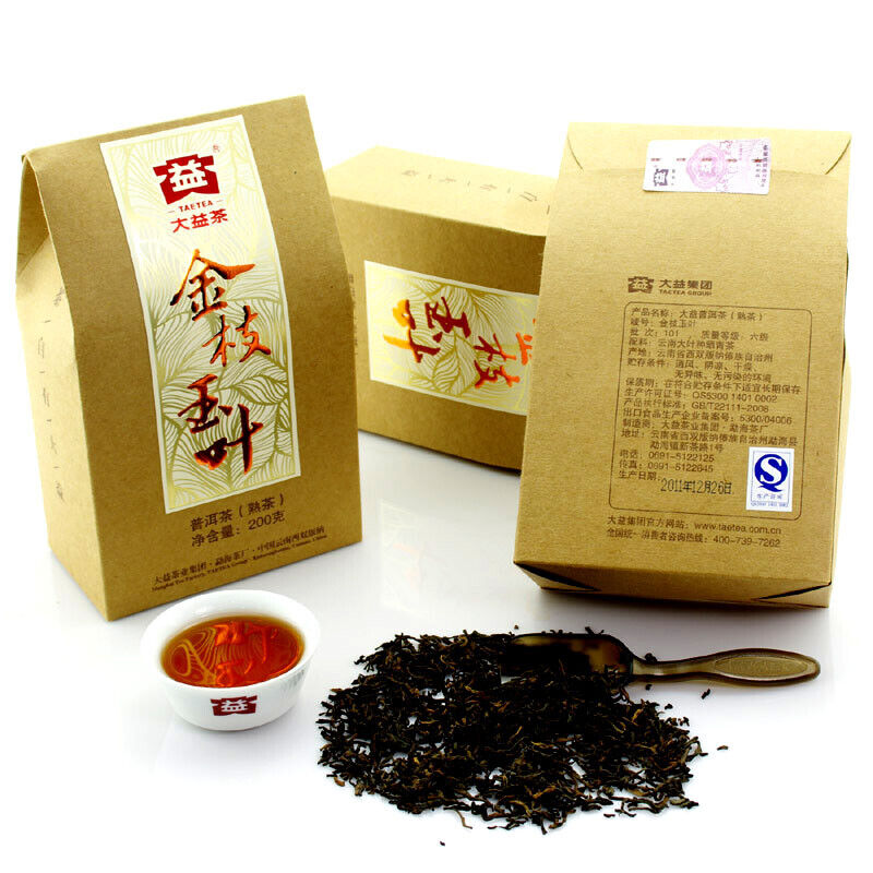 Jin Zhi Yu Ye TAETEA Menghai Dayi Tea Loose Aged Puer Pu'er Ripe Tea 200g