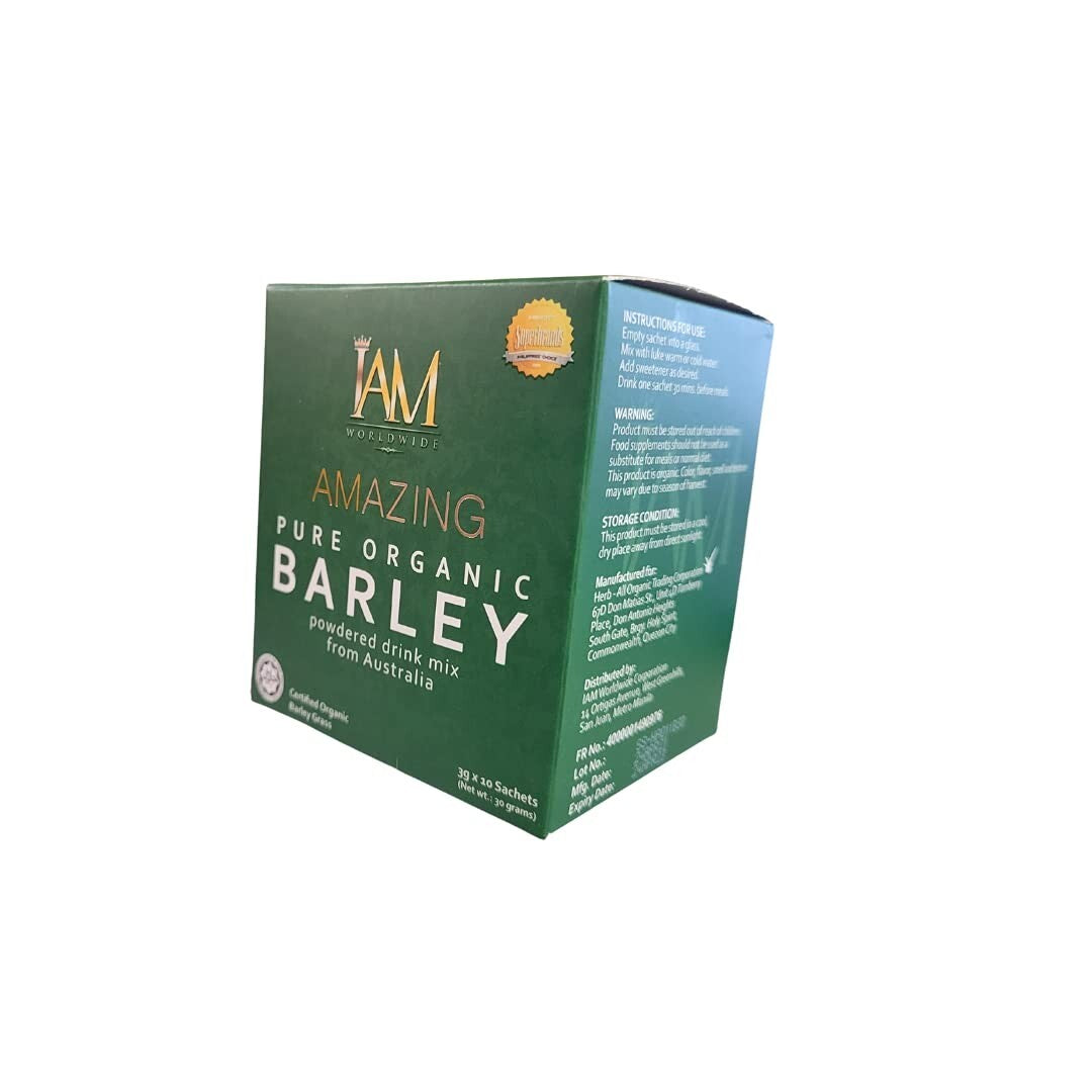 1 Box I AM Worldwide Amazing Pure Organic Barley Powdered Drink Mix 10-Sachets Main image