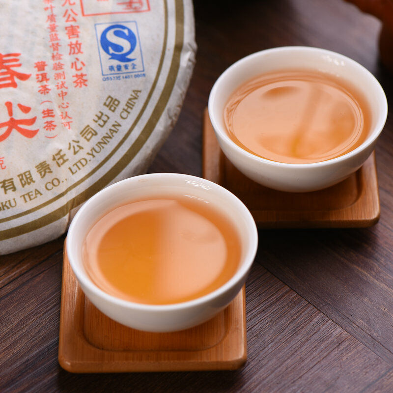 Green Tea Cake Dayi Raw Puer China Menghai Puer 150g PremiumTAETEA Puerh 400g