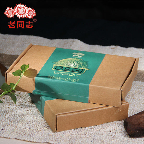 Haiwan Old Comrade Organic Old Tea Tree Pu-erh Brick 500g Raw Pu'er Puer