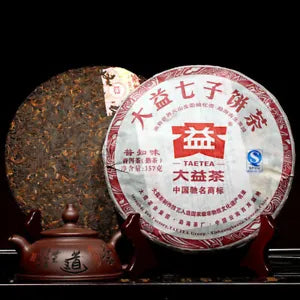 Pu Zhi Wei TAETEA Dayi Puer Tea Ripe Puerh Menghai Pu'er Tea 357g Batch 201