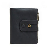 Double zipper bulk wallet anti-RFID steal fashion short casual men's wallet new genuine leather wallet