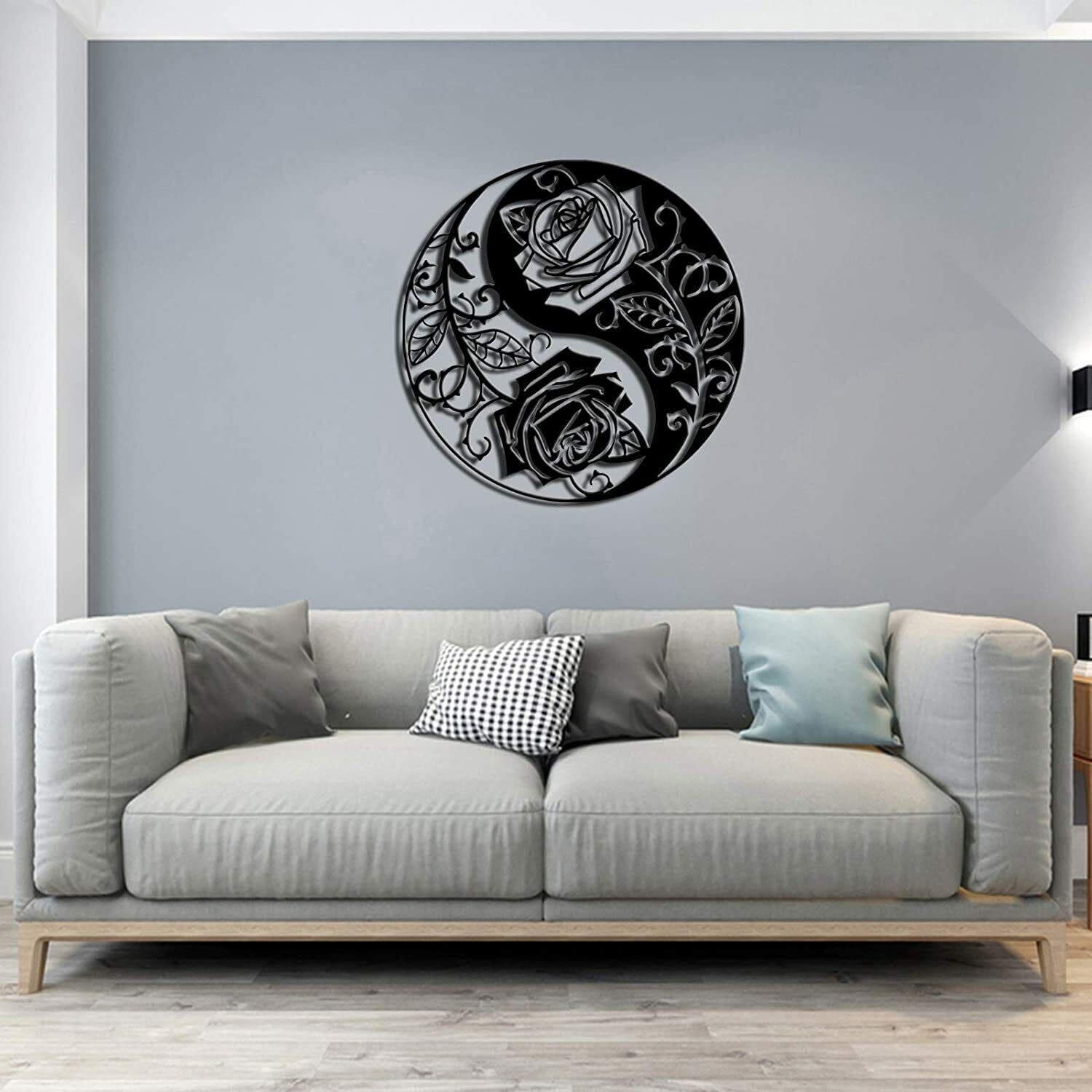 Rose Metal Wall Art Flower Wall Sculpture Black Metal Modern Artwork