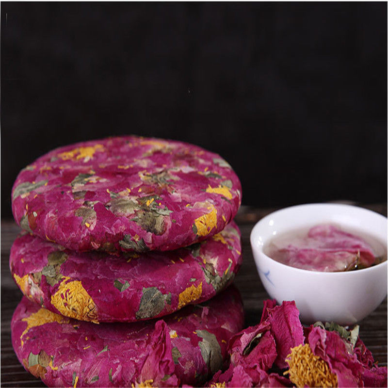 TemuTea 200g Quality Artistic Blooming Tea Peony Scented Puer Flower Nectar Fruit Herbal Tea