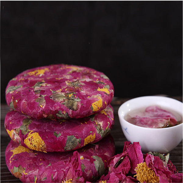 TemuTea 200g Quality Artistic Blooming Tea Peony Scented Puer Flower Nectar Fruit Herbal Tea
