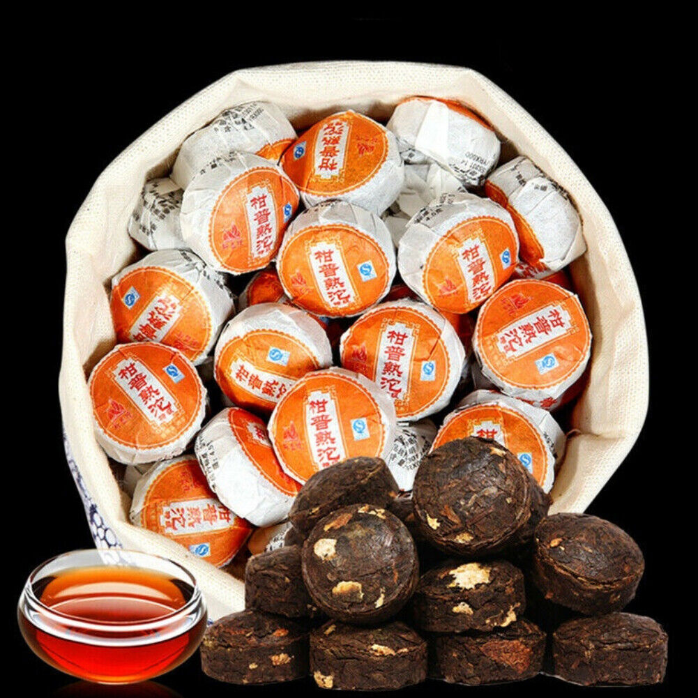 Yunnan Small Puerh Tea Cake Tangerine Peel Pu'er Tea Chinese Puer Black Tea 500g Secondary image