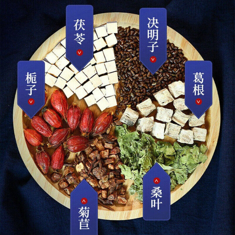 Healthy Herbal TeaFuling Zhizi Juju Tea 北京同仁堂 茯苓栀子菊苣茶决明子桑叶蒲公英葛根 150g(5*30袋)天然降酸茶 Secondary image