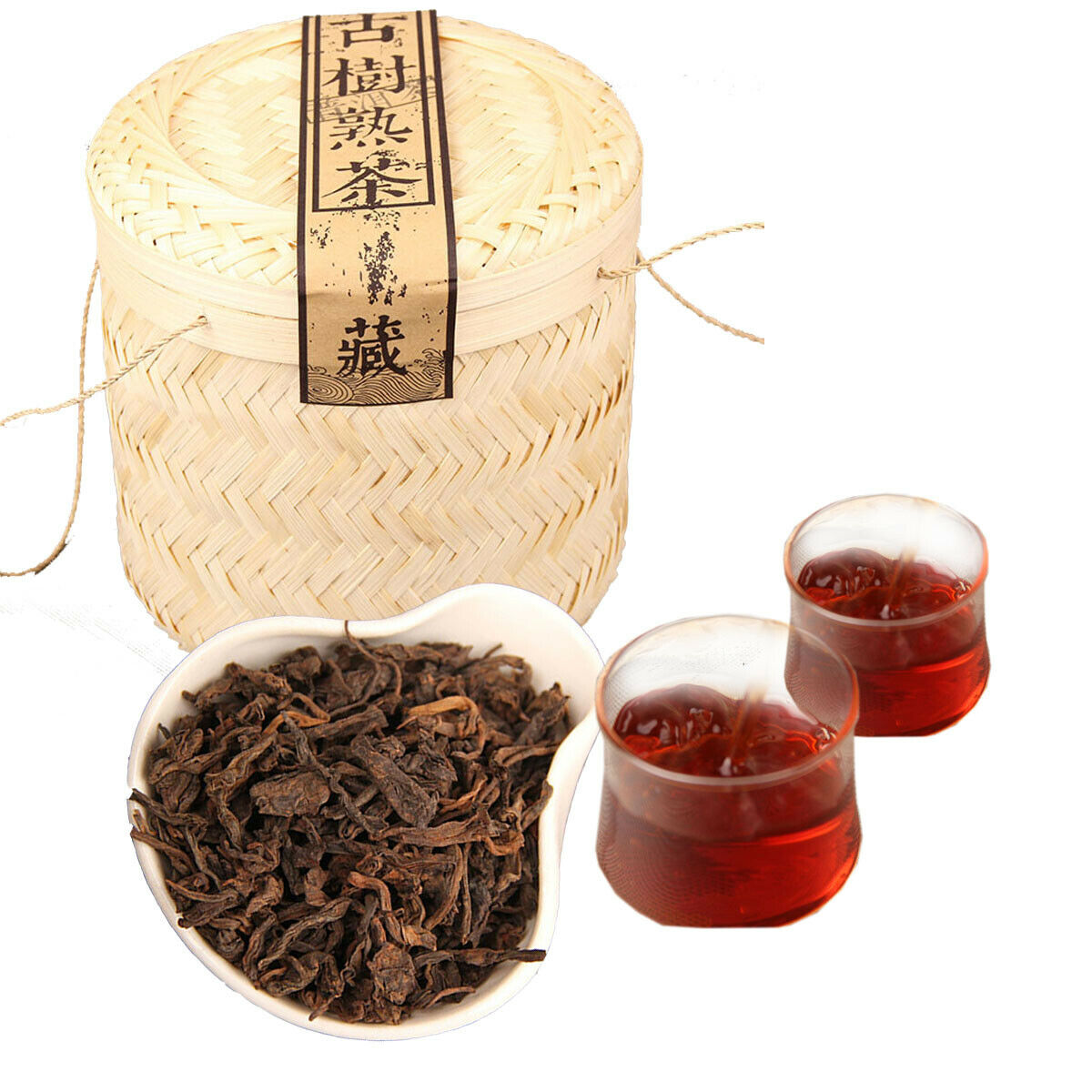 Ripe Puerh Tea Loose Tea Ancient Tree Bamboo Basket Packing Spring Puer Tea 800g