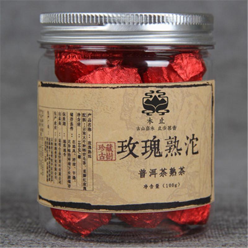 100g Yunnan Rose Puerh Tea Canned Rose Puer Small Tuocha Organic Pu Er Ripe Tea Main image