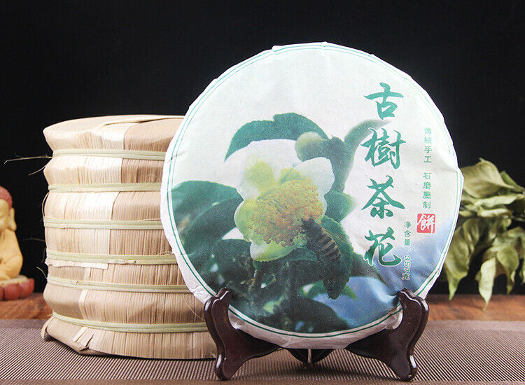 Pu-erh Tea Cake Raw Tea 357g Tea Flower Pu-erh Cake 谷花普洱茶饼生茶357g茶花普洱饼大雪山茶区普洱茶叶
