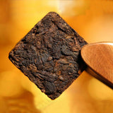 Ripe Puer Tea Brick Old Pu'er Black Tea Cooked Puerh Yellow Iron Box Yunnan 250g
