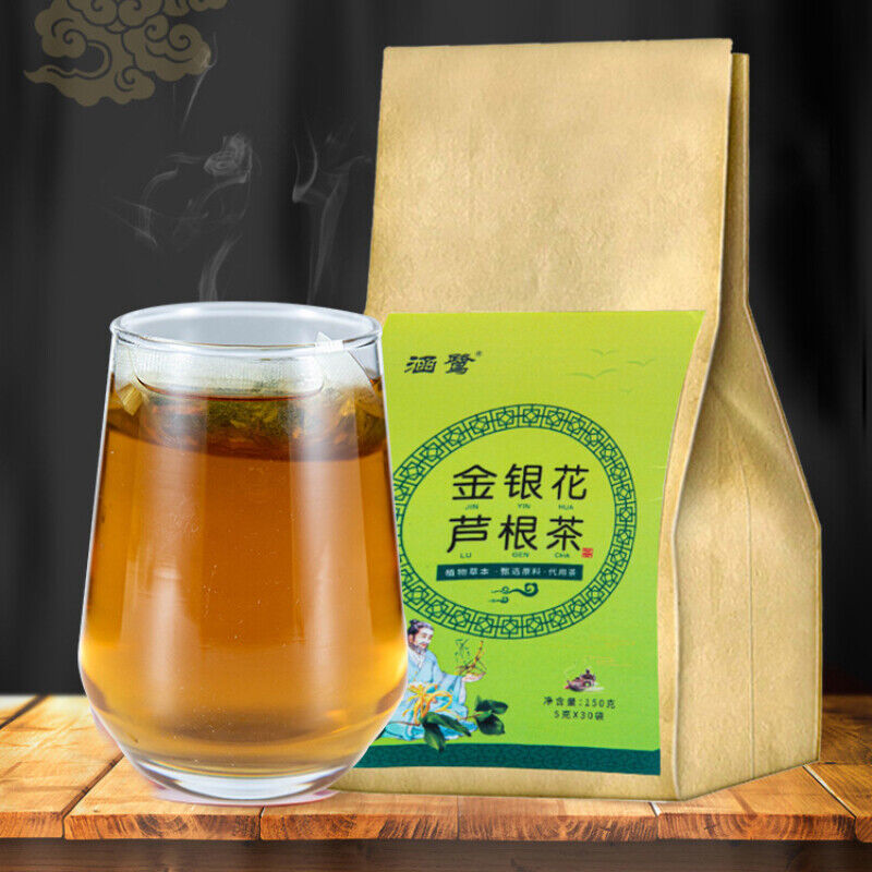 Organic Chinese Herbal Tea Honeysuckle Reed Root Herb Medicine Teabag 5g*30 Bags Secondary image