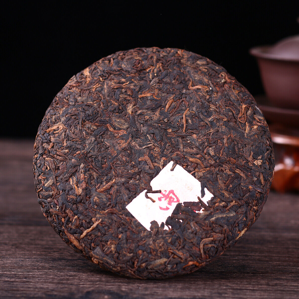 Pu erh Cooked Tea Yunnan Brown High Mountain Ecological Ripe Puer Tea Cake 200g Main image