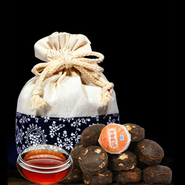 Yunnan Small Puerh Tea Cake Tangerine Peel Pu'er Tea Chinese Puer Black Tea 500g