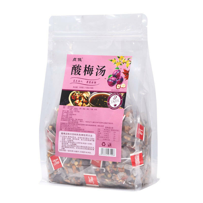 Triangle Bag Tea 500g Packaging Syrup of Plum Tea Bags Chinese Herbal Tea 10gx50