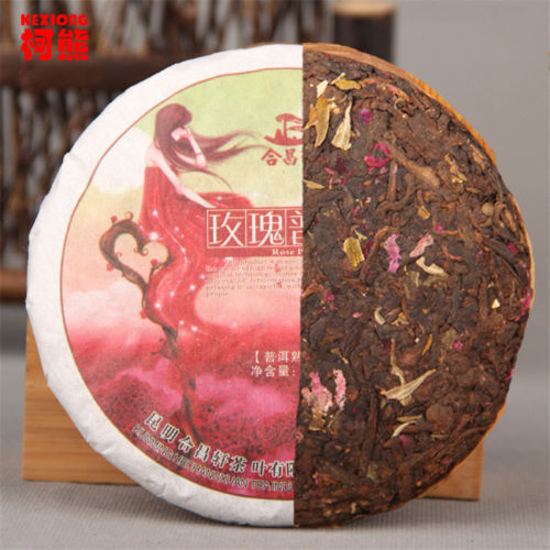 Healthy Pressed Tea Green Food Yunnan Organic Ripe Puer Tea Rose Flavor Tea 100g Secondary image