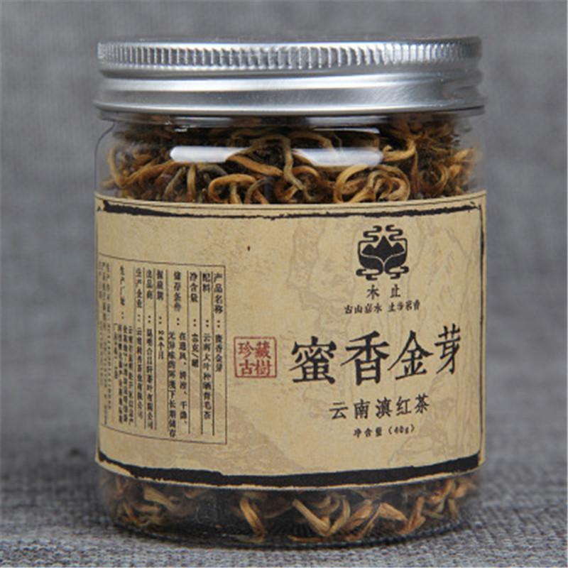 Large Leaves Kung Fu Cha Red Honey Golden Buds Tea Yunnan Dianhong Black Tea 40g Main image