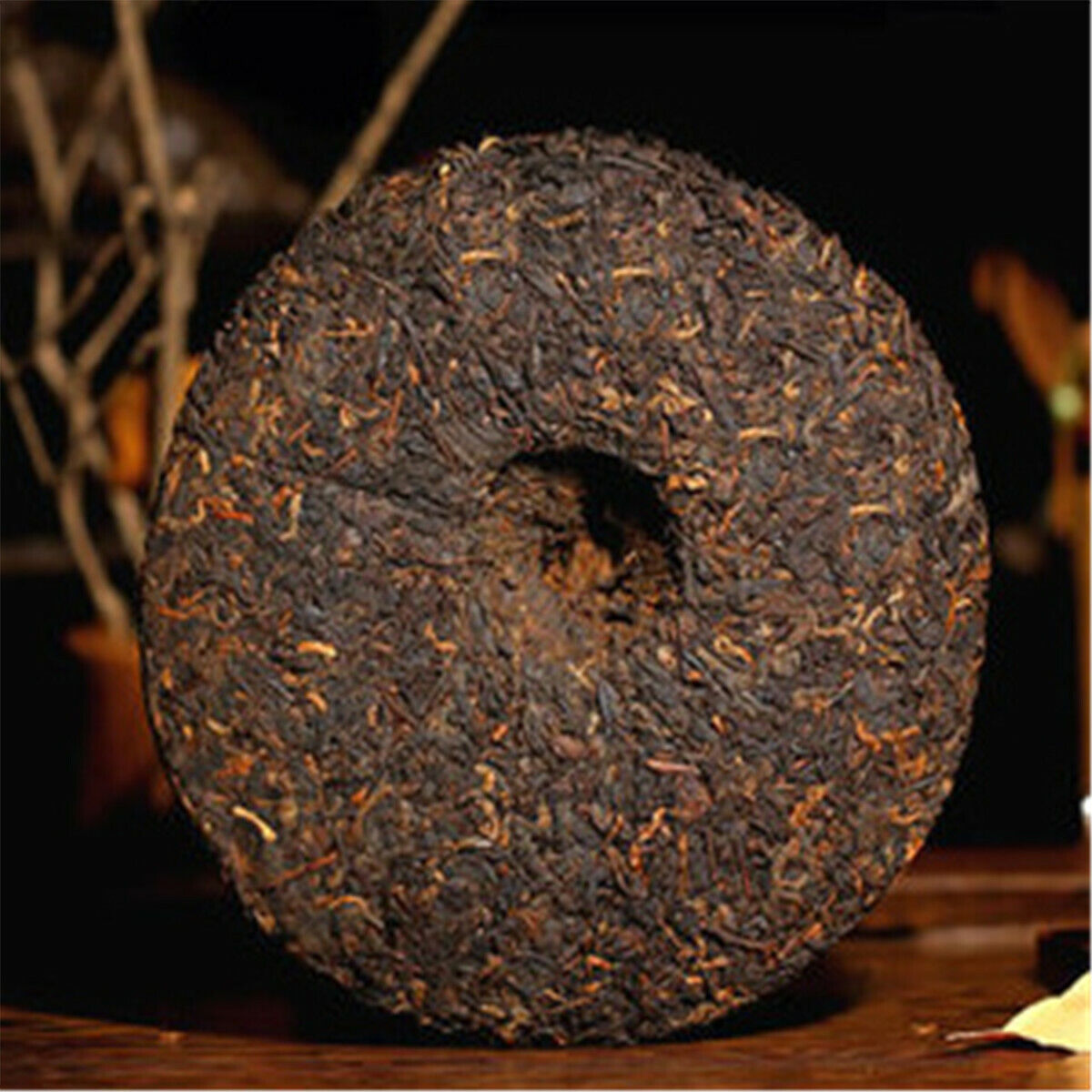 Royal Qi Zi Bing Cha Aged Cake Yunnan Menghai Pu'er Tea Shen Ripe Black Tea 357g Main image