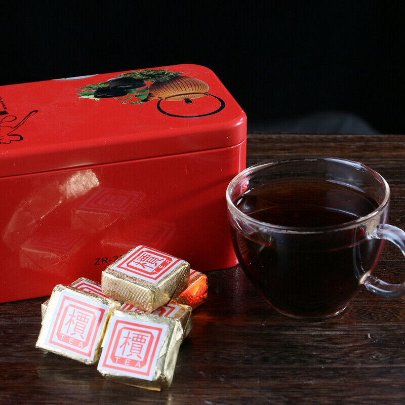 Small Square Brick Tea Natural Pu-Erh In Iron Box Health Care Black Tea 250g Main image