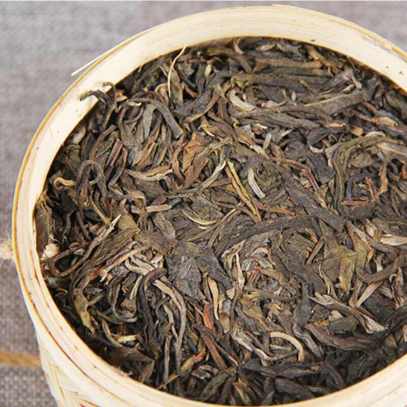 Top Ancient Tree Cha Pu'er Tea Cake Gift Tea Bamboo Basket Pu-erh Green Tea 500g